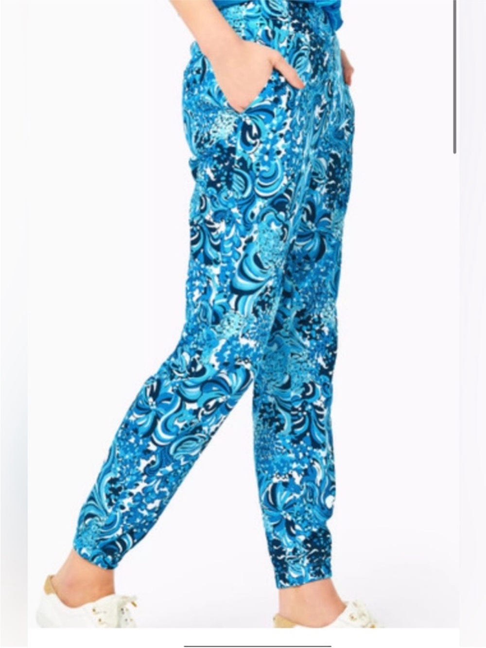 Lilly Pulitzer Blue Printed Jogger Pants - Lightweight Women's Pants